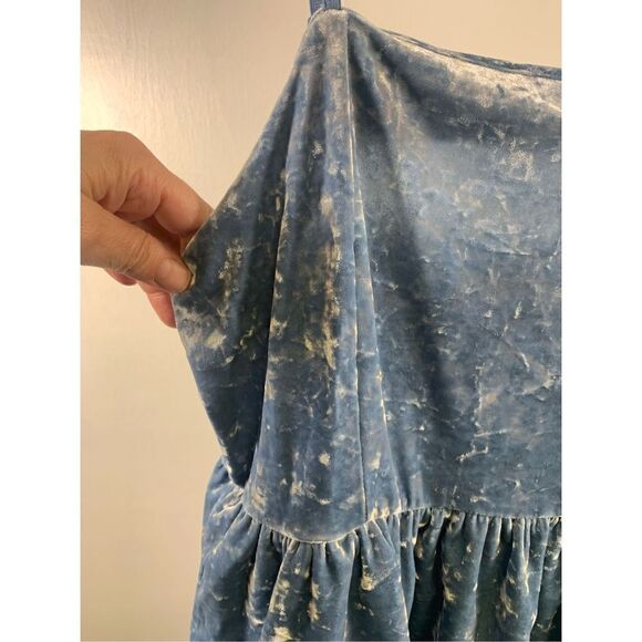 American Eagle Blue Velvet Blouse Size M - Picture 4 of 7